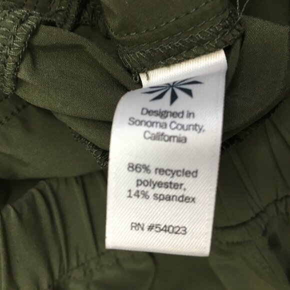 ATHLETA Olive Green Zip Pocket Adjustable Drawstring Hem Lightweight Pant - Picture 3 of 12